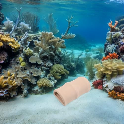 Kisangel 2pcs Aquarium Pleco Cave Decorations, D-Shaped Fish Spawning Shelter, Ceramic Cichlid Breeding Cave, Hideout Tube for Shrimp, Betta, Catfish