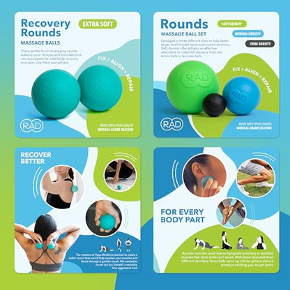 RAD Yoga Bundle for Myofascial Release, Muscle Recovery, & Relaxation – Includes Multi-Use Yoga Block, Neuro Ball Foot Roller, Peanut & Massage Balls in Multiple Sizes & Densities - style: Yoga Bundle – 7-Piece