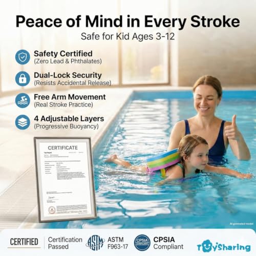 Swim Float Kids Secure Training: Safety Dual-Lock Buckle 140 lb Test Lesson