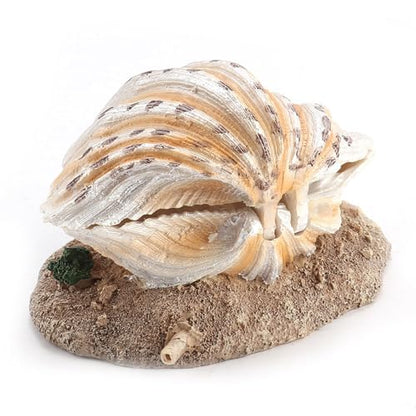 Aquarium Ornament with Bubbling Action for Fish Tanks – Resin Shell Pearl Decor