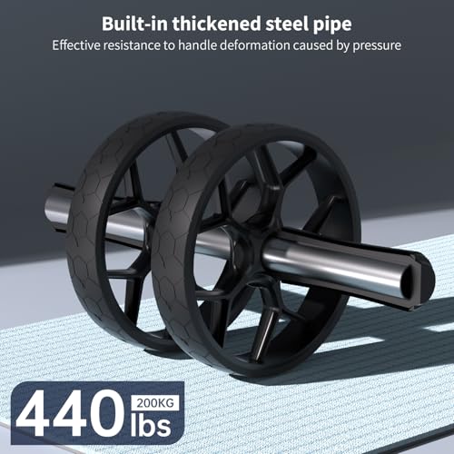 Ally Peaks Ab Roller Wheel with Adjustable Resistance，Automatic Rebound Abs & Core Workout Equipment for Beginners，All Levels & Post-Exhaustion Detachable Strength Training with Knee Pad.Ab wheel roller for men women