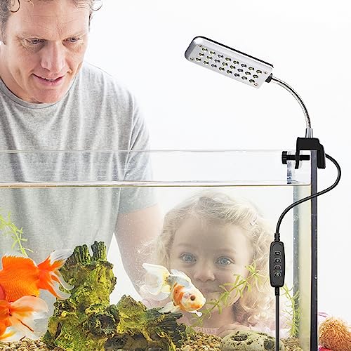 Aquarium Light Small LED Clip Light for Fish Tank 1.5W with Timer&Dimmer, 1 Yr Warranty - size: 1.5W (With Timer & Dimmer)