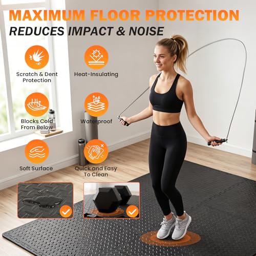 18 Tiles EVA Puzzle Exercise Floor Mats Set, Interlocking Foam Gym Tiles