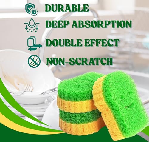 Cleaning Supplies - 15Pcs Cleaning Tools - 5 Scrub Sponges, 9 Crevice Cleaning Brush, 1 Non Scratch Wire Dishcloth. Smart Kitchen Tools, Bathroom & Kitchen. Home Must Haves.