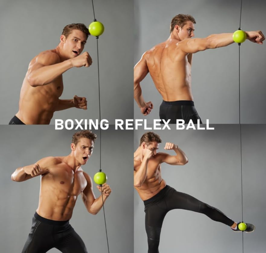 Double End Punching Ball 3.5” Boxing Speed Bag with Suction Cup & Adjustable Rope for MMA Reflex Training