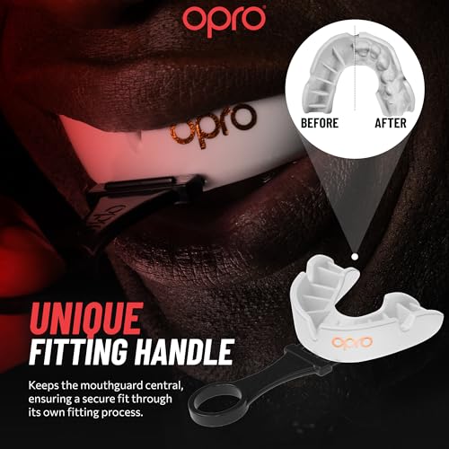 OPRO Bronze Level Moldable Mouth Guard, Essential Fit (Black) - color: Black, size: Adult