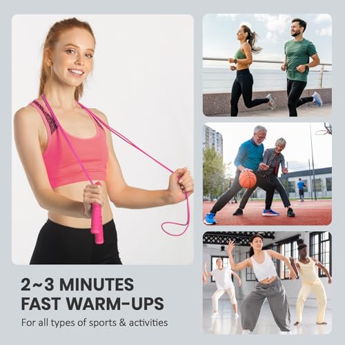 multifun Smart Digital Jump Rope with Counter - Speed Skipping Rope for Fitness, CrossFit & Double Unders - 1/3 CoG Balance, Anti-Slip Handles for Men Women - color: Classic | Rosepink