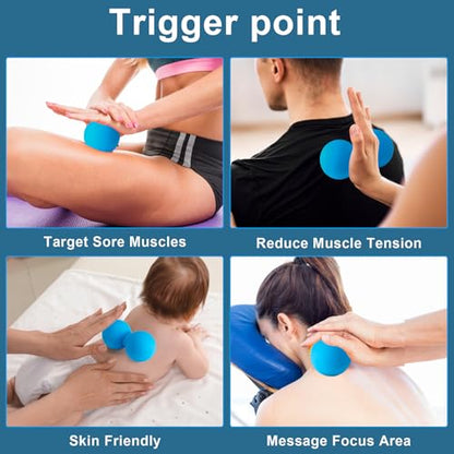 Aegero Peanut Massage Ball-Double Lacrosse Massage Ball (Black Firm Ball) | Mobility Ball for Myofascial Release,Yoga Therapy,Trigger Point Therapy ,Muscle Knots and Acupoint Massage - color: Black