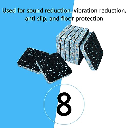 Luwint Treadmill Mat Pads, Rubber Foam Padding, Sound Isolation, Anti Vibration, Shock Absorbing, Noise Reduction Floor Protection Sheets for Treadmill, Washer Machine, Exercise Equipment - color: 8 Pcs
