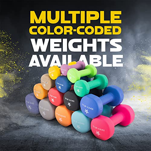 Yes4All Neoprene Dumbbells, Pairs and Sets with Rack for Home Workouts - color: C. Yellow - 4lbs - Pair, style: Pair