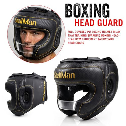 Boxing Headgear for MMA Training, Adjustable Padded Protective Helmet – Muay Thai, Kickboxing, Karate, Taekwondo & Martial Arts Sparring