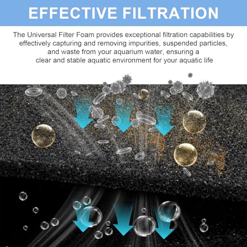 BF-2 Universal Filter Foam for UNI 12" x 24" x 3/8" - 30 PPI Air Filter Aquarium Sponge Filter Pad Bio Filter Media Foam Fit Air Conditioner, Purifier, Aquarium Perfect for Cutting and Washable