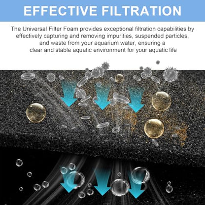 BF-2 Universal Filter Foam for UNI 12" x 24" x 3/8" - 30 PPI Air Filter Aquarium Sponge Filter Pad Bio Filter Media Foam Fit Air Conditioner, Purifier, Aquarium Perfect for Cutting and Washable