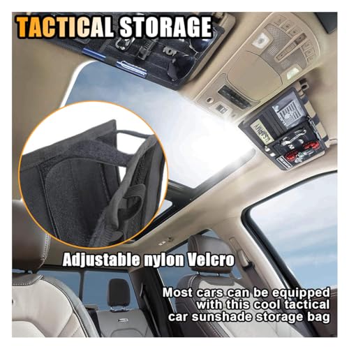 smilfuy Tactical Molle Car Sun Visor Organizer, Large Molle Visor Panel - color: Black