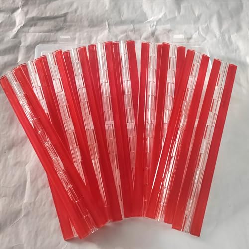 Acryl-Hinge 300mm Transparent Plastic Piano Hinges (Self-Adhesive) 10 PCS, for DIY Box, Aquarium, Golf Cart Tray, Display Stand