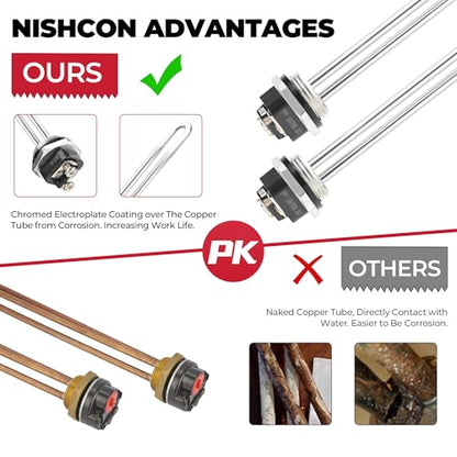 Water Heater Elements, 4500W/240V Hot Water Heater Elements Pack Including Element Wrench and Element Quick Change Tool- Water Guide Board, Fits Most Models of Dual Element Eletrical Water Heaters