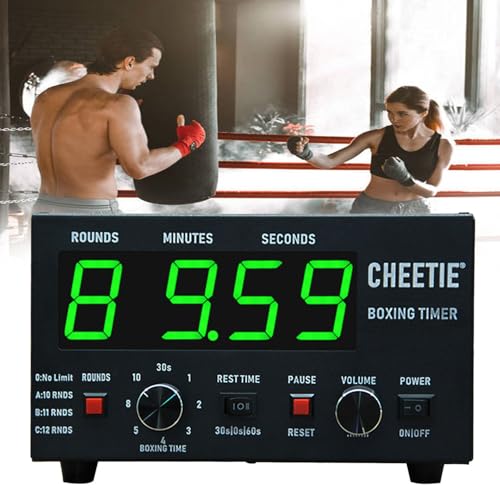 Classic Boxing Interval Timer,Gym Timer,Boxing Training Timer W/LED Display,1-12 Challenge Rounds,Gym Interval Timer for Kickboxing (Green) - color: Green