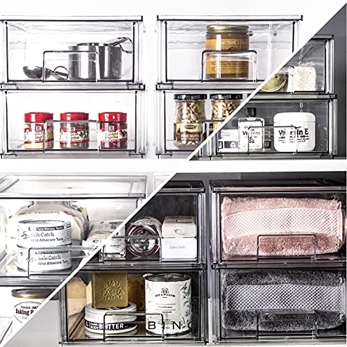 BINO | Stackable Storage Drawers, Small - Clear | THE CRATE COLLECTION | Storage Bins With Drawers | Bathroom Organizers | Under Sink Organizer | Vanity Cabinet Home Organization - size: Small