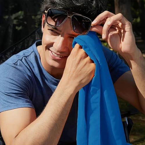 80 * 40cm Microfiber Sports Quick Dry Towel Men's Women's Super Soft Fitness Swimming Sweat Absorbent Sports Towel (Dark Blue) - color: Dark Blue
