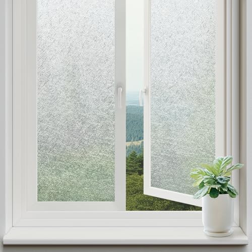 rabbitgoo Window Privacy Film Frosted Glass Film, Decorative Cling UV Sun Blocking Decals, Frosting Window Clings for Home Bathroom Door Coverings, 23.6 X 78.7 inches - size: 23.6" X 78.7"