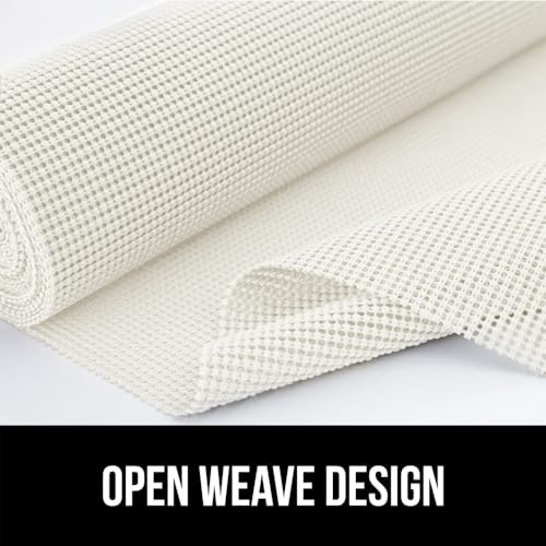 GORILLA GRIP powerGRIP Drawer Shelf and Cabinet Liner, Thick Strong Hold, Non-Adhesive Liners Protect Kitchen Cabinets and Cupboard, Bathroom Drawers, Easy Install, Breathable Mat, 12" x20' Snow White - color: Snow White, style: 12" x 20'
