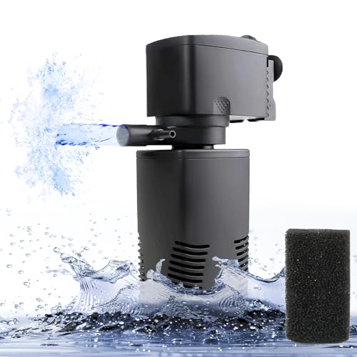 Fish Tank Filter for 15-40 Gallon Tank, 160 GPH Crystal Clear Powerful Internal Aquarium Filters Submersible Pump& Filter System for Fish Tank & Turtle Tank - size: 20-45 Gallon Fish Tank