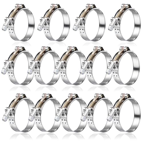 14Pack 2" T Bolt Hose Clamps - 304 Stainless Steel Turbo Intake Clamp for Turbo Tubes, Intercooler Pipes, Heavy Duty Radiator Hose Clamps Adjustable Range 58mm-65mm for 2" Hose ID - size: 2" t bolt hose clamp 58-65mm(2.28"-2.55"), style: 14pcs t bolt hose