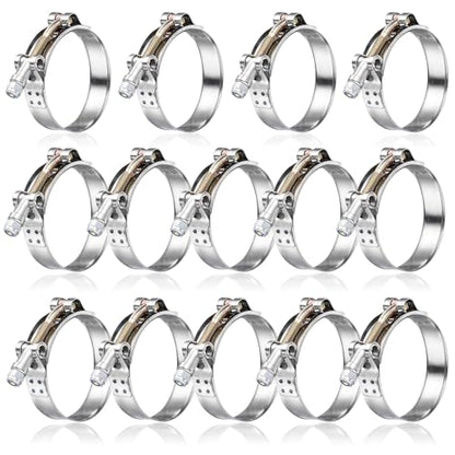14Pack 1.75" T Bolt Hose Clamps - 304 Stainless Steel Turbo Intake Clamp for Turbo Tubes, Intercooler Pipes, Heavy Duty Radiator Hose Clamps Adjustable Range 51mm-57mm for 1.75" Hose ID - size: 2.00 - 2.24 inches, style: 14pcs t bolt hose clamp