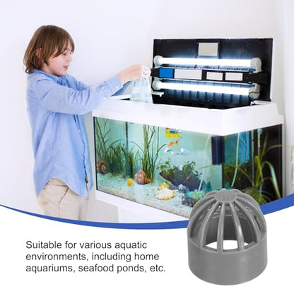 PATIKIL 1 Inch (25mm) Fish Cover Permeable Cap, 8 Pcs PVC Breathable Cap Aquarium Guard Fish Tank Intake Cover, Gray