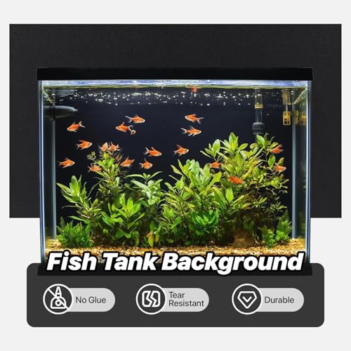 Blackout Window Film, Black Aquarium Background, Black Out Windows Cling Room Darkening Sun Blocking Removable Window Covers Tint for Home17.5 x 78.7 Inches - color: Black, size: 17.5"x 78.7"
