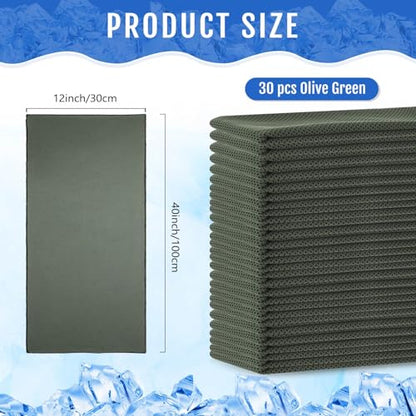 Hosuly 30 Pack Cooling Towels 40"x12" - color: Army Green
