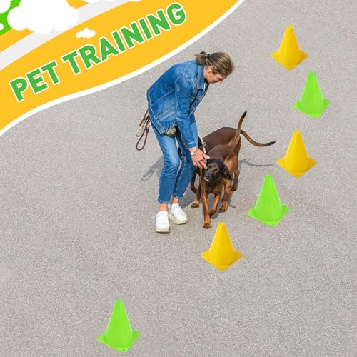 Reginary 40 Pcs Training Cones for Sports, 7 Inch - color: Yellow, Green