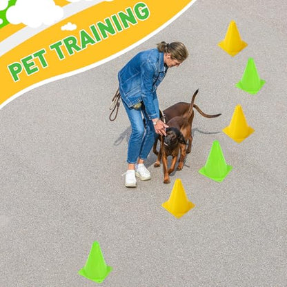 Reginary 40 Pcs Training Cones for Sports, 7 Inch - color: Yellow, Green