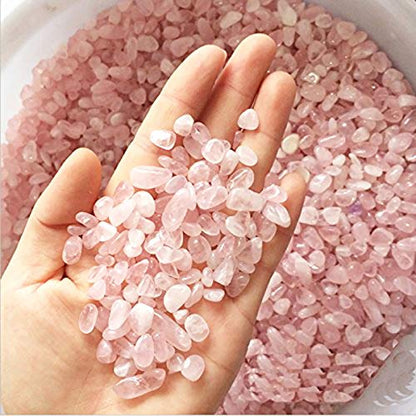 1 Lb/460g Natural Pink Quartz Crystal Stones Irregular Aquarium Pebbles Rock Sands for Turtle Tank/Succulent Plants/Vase Decoration (Fill 1 Cup)