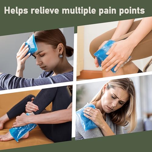 Flexible Hot and Cold Gel Pack, 9.5" x 4.5", 4 Pack | Reusable soft gel ice pack for injuries, recovery, leak-proof, medical grade for back, knee, neck, wrist, hand, elbow & ankle - style: HotandCold