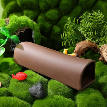 GLEAVI Ceramic Shrimp Shelter and Fish Hideaway Aquarium Breeding Tube for Fish Tank Decoration Large Ceramic Habitat Cave for Shrimp and Breeding