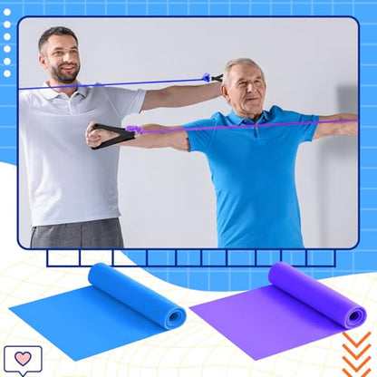 2 Pcs Resistance Band with Handles for Seniors - color: Blue, Purple