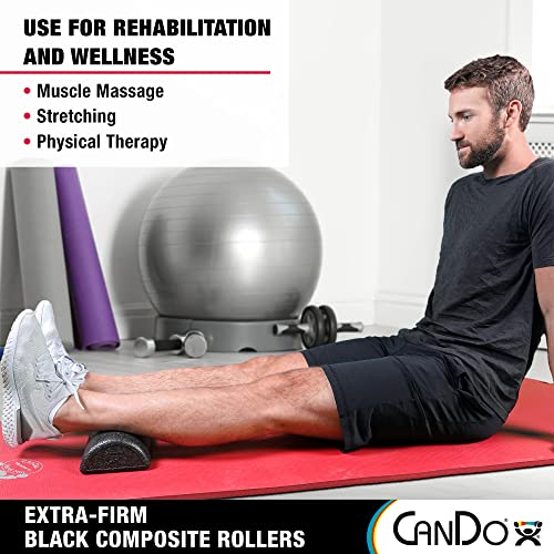 CanDo Black Composite High-Density Roller, Half-Round, 6"" X 36 - size: 6" x 36", style: Half-Round
