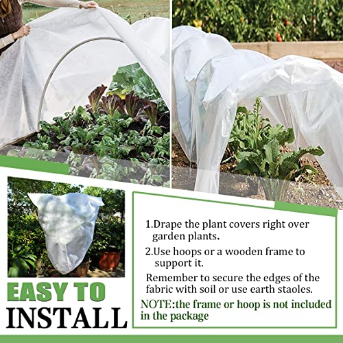 Plant Covers Freeze Protection, 7FT x 25FT 0.9oz Reusable Frost Cloth Plant Blankets Floating Row Cover for Garden Clod Winter Frost Sun Pest Protection