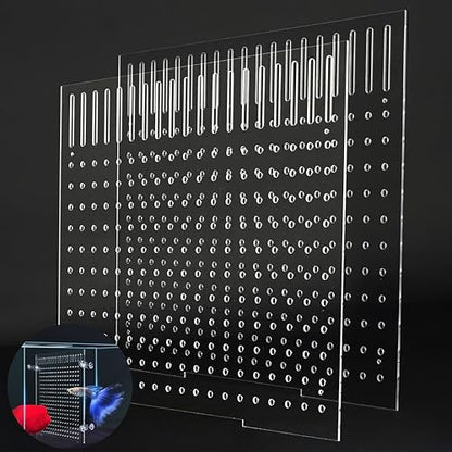 2pcs Fish Tank Dividers, Acrylic Divider Isolation Board with Suction Cups, DIY Designed Clear Easy to Install and Assemble for Fish Tank Aquarium, 15.74 x 11.81