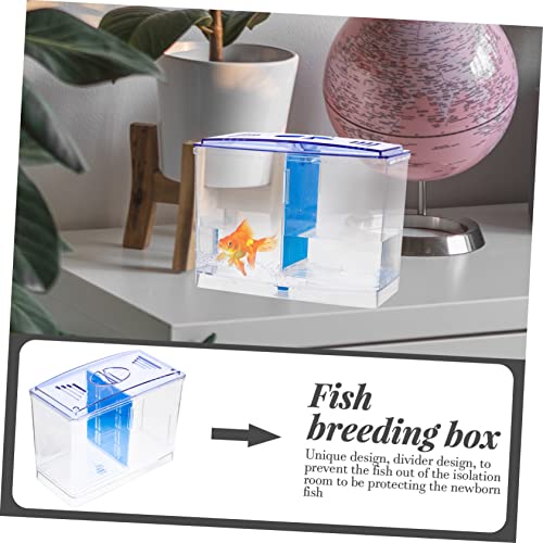 GALPADA Transparent Acrylic Betta Fish Breeding Box with Removable Divider Mini Isolation Hatchery Tank for Small Fish Survival and Observation Aquarium Incubator
