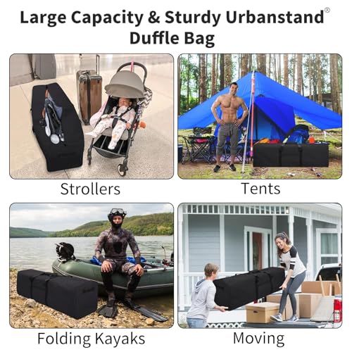 Urbanstand 48 inch Foldable Duffel Lock Zipper Travel Camp, Black 2Pack - color: Black, size: 48 Inch