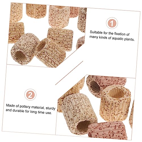 POPETPOP 20pcs Pottery Fixed Ring for Aquatic Plants Fish Tank Decor Betta Fix Guppy Grass Fish Tank Landscape