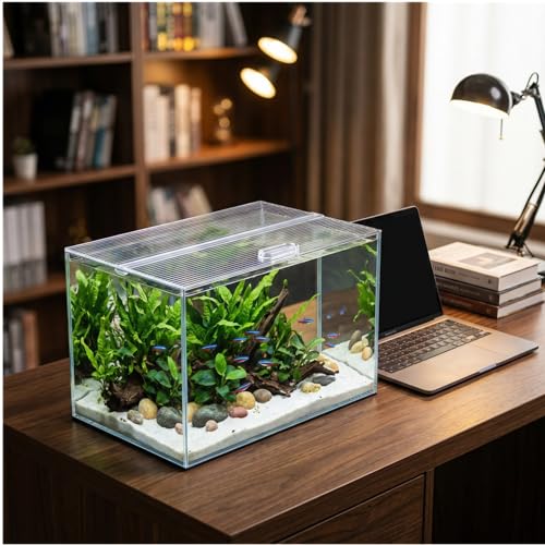 Aquarium Canop Polycarbonate 15.37 x 7.63 x 0.24 for 5/10 Gallon Without Center Brace Aquariums Cover Aquarium Lid，Clear