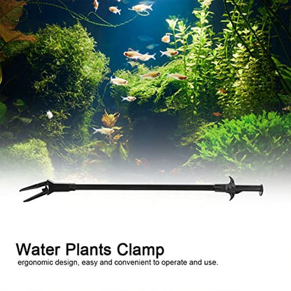 Aquarium Tongs, Fish Tank Plastic Tweezer Water Plants Algae Clamp Scrapers Cleaning Tool Clip Spot Feed and Coral Extra Long Tweezers Multi Purpose Pruning Cleaner Curved Tools