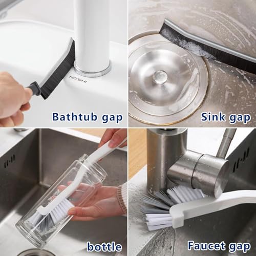 11PCS Crevice Cleaning Brush Set - Hard Bristle Crevice Cleaning Brush Tool, Multifunctional Gap Scrub Brush for Home, Bathroom, Kitchen, Window Track, Bathtub, Vehicle, Faucets, Bowl, Teapot, Cup Use