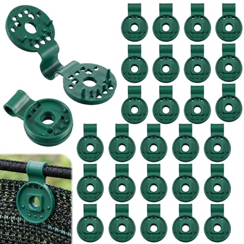 Frienda 30 Pcs Green Round Shade Cloth Plastic Clips Reusable Heavy Duty Sunshade Fabric Net Clips Attachment and Placement for Sun Shade Net Anti Bird Garden Waterproof Netting Accessories - color: Green