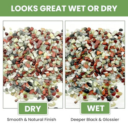 Gravel for Plants, 3/8 Inch Pebbles Polished Decorative Aquarium Gravel - Small River Rocks for Fish Tank, Succulent, Vase, Bird Bath, Garden Landscaping and Top Dressing-3LB
