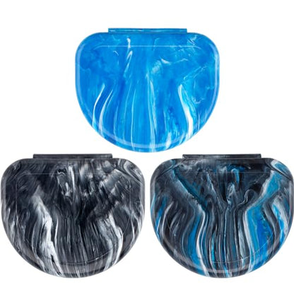 Practicon Marble Retainer Cases, Orthodontic Aligner Case, Mouth Guard Holder (3 Pack) (Midnight) - color: Midnight