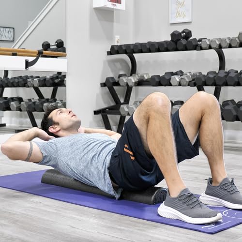 OPTP AXIS Firm Density Foam Roller – Half-Round, Black, 36" X 3" | High density firm foam roller for physical therapy, yoga, Pilates, fitness exercise & sports training, Heat-molded EPP foam - color: Black - 36" X 3" Half-round